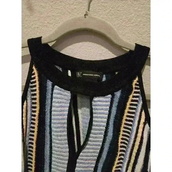 INC Women's Striped Halter Tank Top Multicolor Size M Sleeveless - Picture 3 of 9
